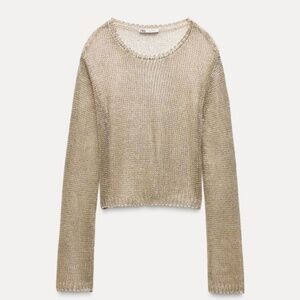 Zara open weave metallic sweater